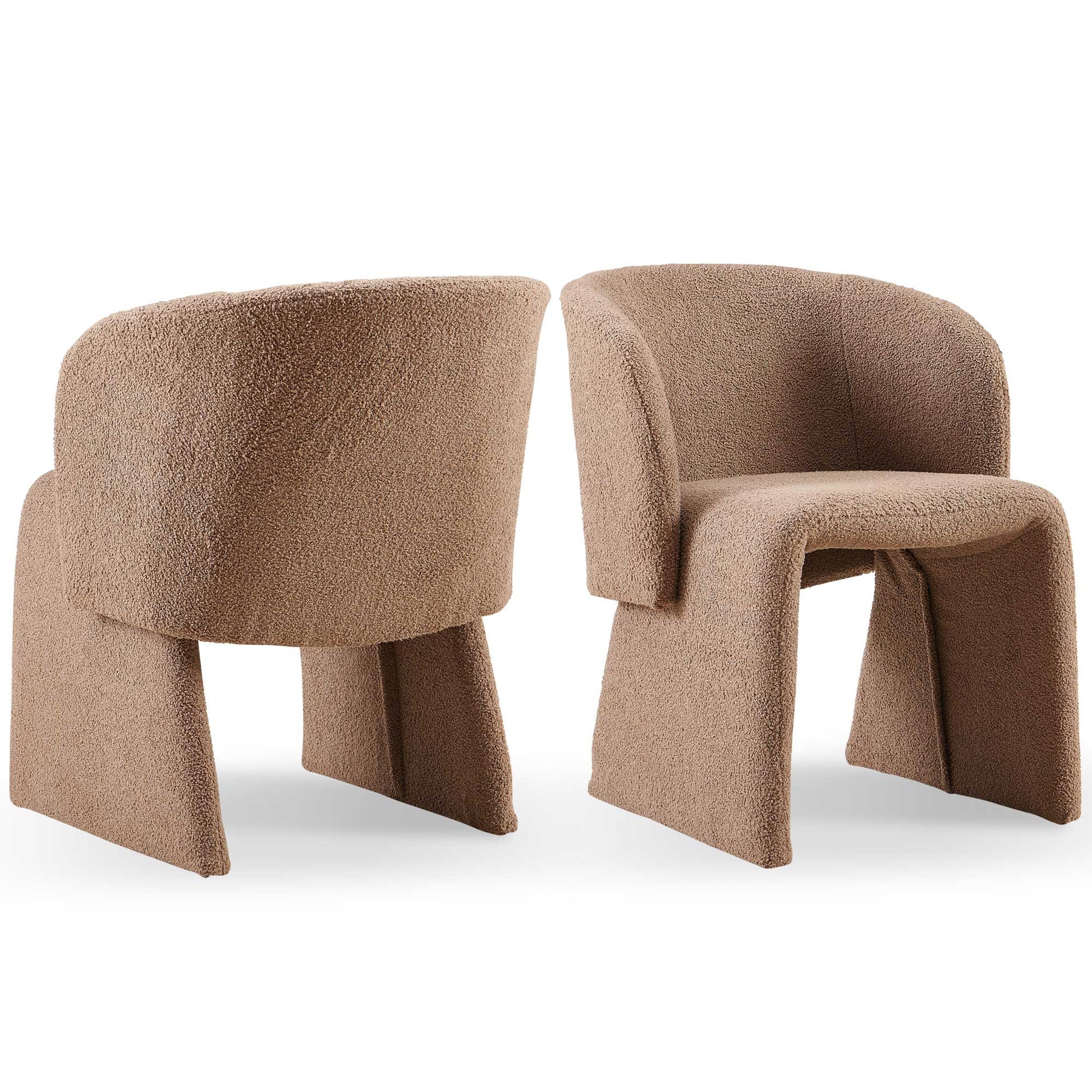 Modern Accent Chair Brown Single Sofa Chair,Upholstered Side Chair Teddy Comfy Chair For Dining Room Bedroom Living Room Reception Brown 1Pc Brown Primary Living Space Modern Foam Teddy