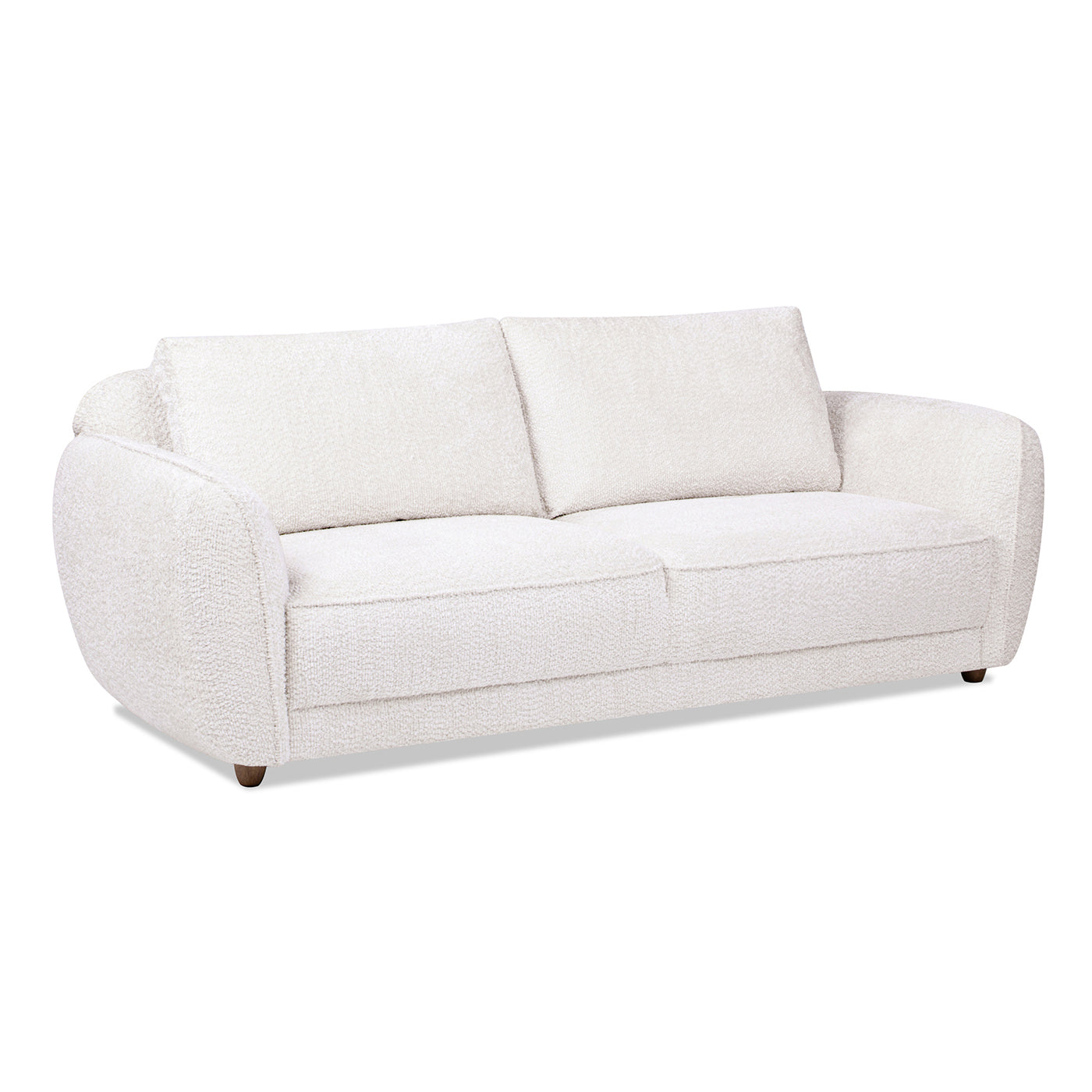 Sharon 84" Puffy Arm Sofa, Alpaca Off White Chenille White Foam Chenille 2 Seat