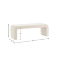 Boucle Waterfall Bench Cream Wood Fabric