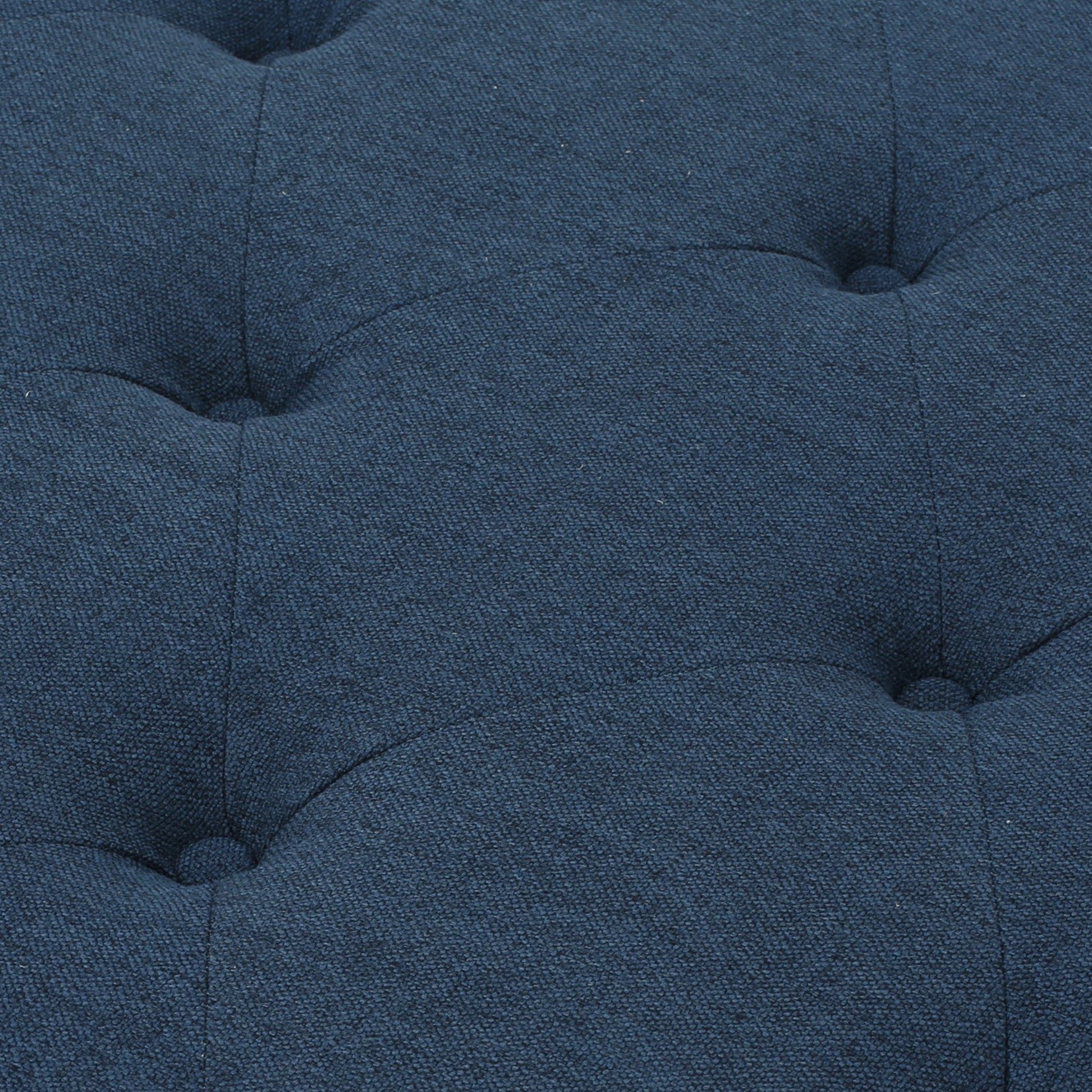 Madrid Kd Tufted Ottoman Navy Blue Fabric