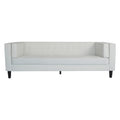 3 Seater Sofa, Upholstered Tufted Coach, Velvet Sofa, Ivory White Ivory Velvet 3 Seat