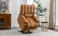 Massage Recliner Chair Electric Power Lift Recliner Chairs With Heat, Vibration, Side Pocket For Living Room, Bedroom, Light Brown Light Brown Velvet