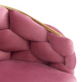 Set Of 2 Luxury Handmade Accent Chair With Gold Legs, Modern Velvet Armchair For Living Room And Bedroom Pink Foam Velvet