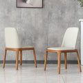 Dining Chairs Set Of 2, Modern Pu Leather Dining Wooden Legs For Living Kitchen Dining Room Gray Set Of 2 Gray Dining Room American Design,Modern Dining Chairs Wood Stainless Steel Pu Leather