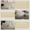 133.84*70.86 Modular Sectional Sofa Sleeper Couch, Sectional Sofa With Chaise And Ottoman, Convertible U Shaped Modular Sofa Set. Compressed Sponge, White. Combo 2A B C D White Primary Living Space Soft Minimalist,Modern Foam Spring 6 Seat