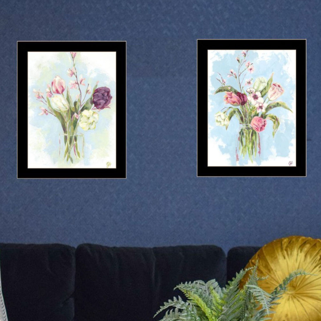 "Flowers From The Farm" Framed Wall Art For Living Room, Wall Art Print For Home Decor, Bedroom Wall Art By Jennifer Holden Multicolor Wood Paper