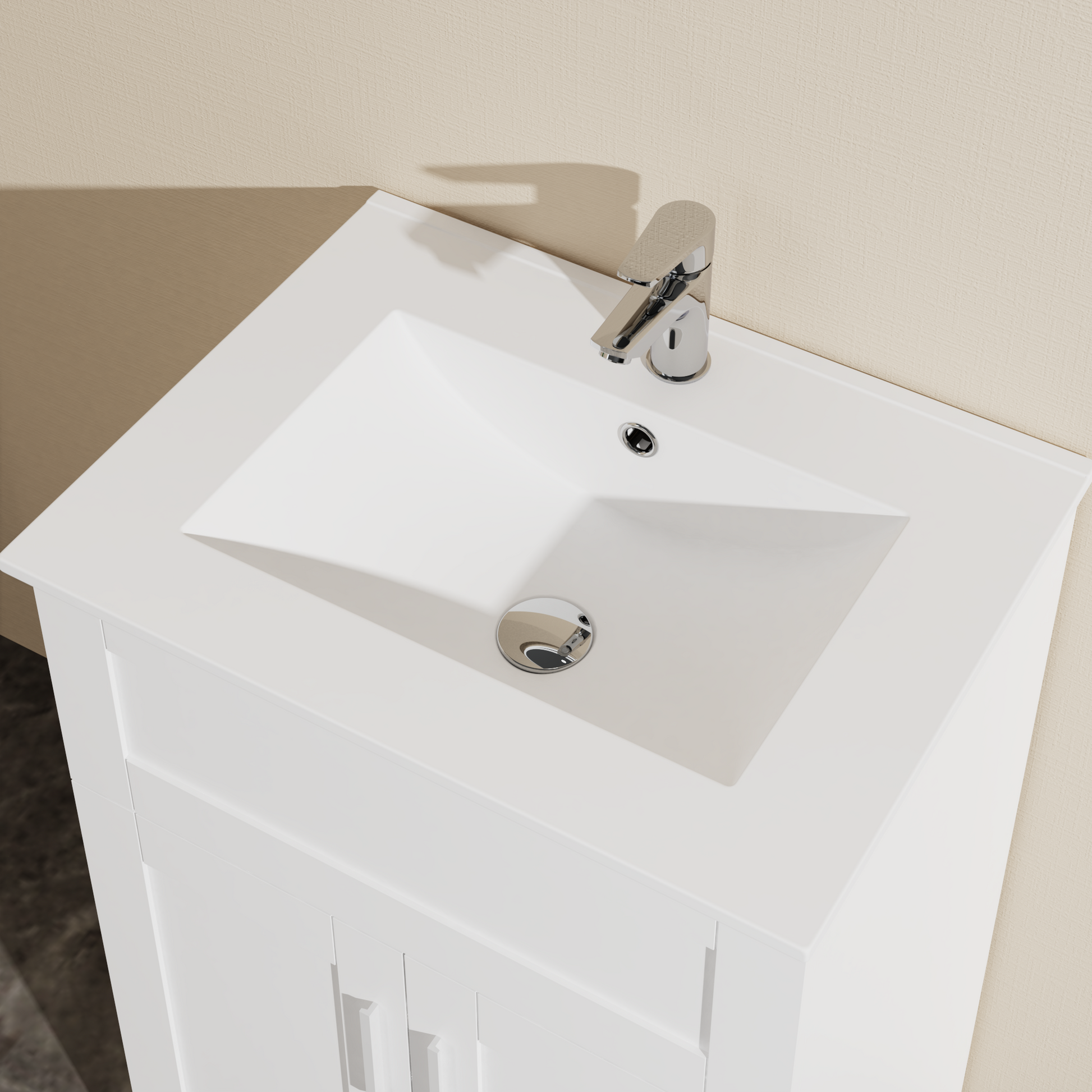 Goodyo 24" Sink Bathroom Vanity Laundry Cabinet Combo, White White Freestanding Mdf Mdf