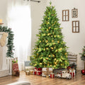 7Ft Pe&Pvc Prelit Christmas Tree Green Polyethylene