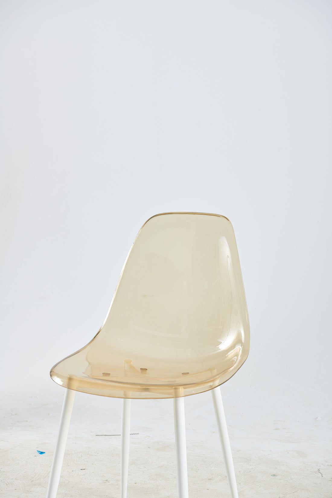 Dining Chair,Set Of 4,Metal Leg,Plastic Seat,Transparent Yellow Yellow White Iron Plastic