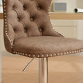 Swivel Pu Leather Barstools Adjusatble Seat Height From 25 33 Inch, Chrome Base Bar Stools With Backs Comfortable Tufted For Home Pub And Kitchen Island, Beige,Set Of 2,1512Br Brown Dining Room American Design Bar Stools Wing Back Set Of 2 Foam Pu