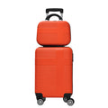 Luggage 4 Piece Set With Spinner Wheels, Hardshell Lightweight Suitcase With Tsa Lock,Checked Luggage,Orange 12 20 24 28In Orange Abs