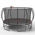 Yc 16Ft Trampoline Pumpkin Black Red Black Red Garden & Outdoor Steel