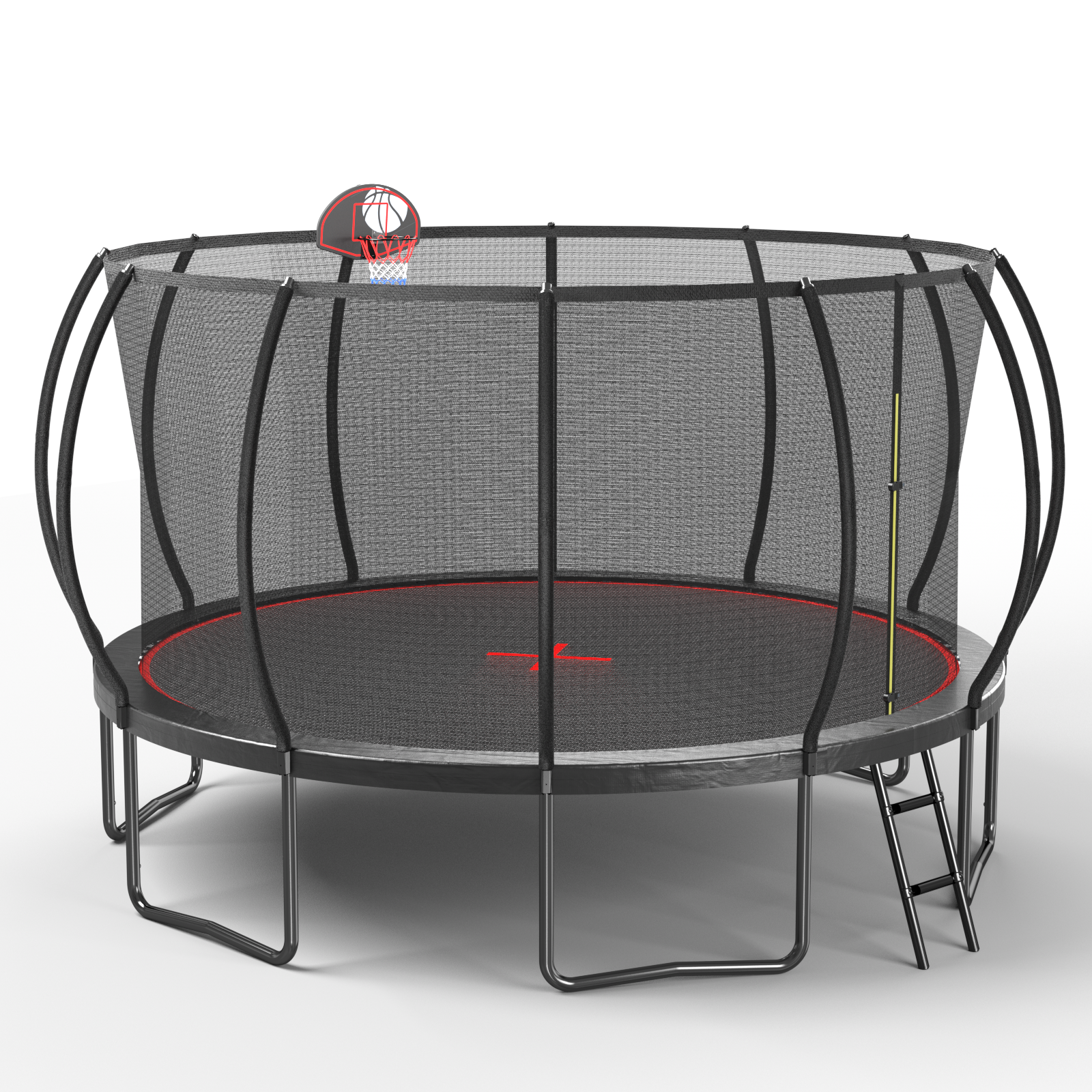 Yc 16Ft Trampoline Pumpkin Black Red Black Red Garden & Outdoor Steel