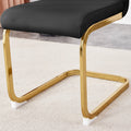 Table And Chair Set, Rock Plate Table Top, Gold Metal Table Legs, Stable And Beautiful, Suitable For Most Home Styles. Modern Simple Dining Table, Comfortable Seating. Gold Black Seats 4 Sintered Stone