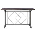 Salvaged Brown And Black Trestle Base Counter Height Table Brown Black Primary Living Space Traditional Rectangular Wood Metal Sled