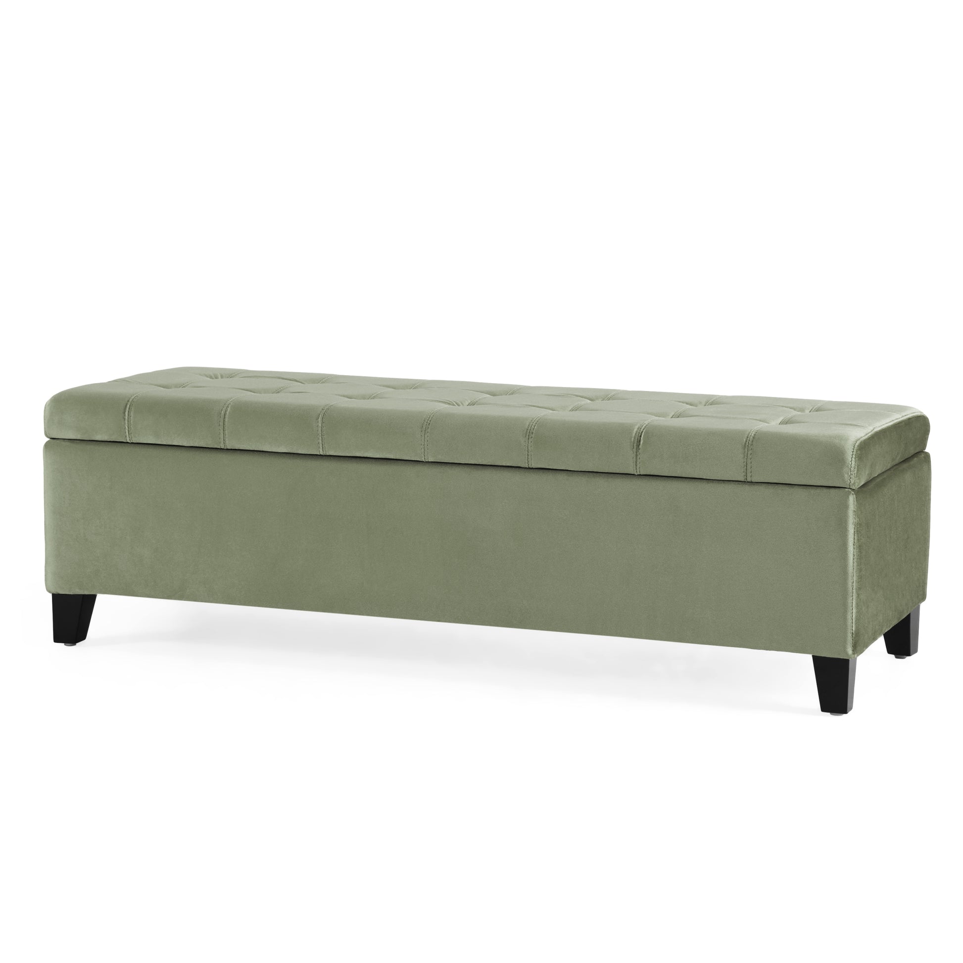 Storage Ottoman Pale Green Velvet