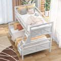 Twin Over Full Bunk Bed With Ladder, Safety Guardrail, Perfect For Bedroom, White Old Sku: Sm000118Aak 1 Twin Box Spring Not Required White Wood Bedroom Bunk Pine