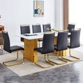 Large Modern Rectangular Table With 0.4 Inch Patterned Tabletop And Large Mdf Table Legs, Suitable For Kitchen, Dining Room, And Living Room 71 