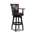 Williams 31In Swivel Bar Stool With Armrests, Vintage Brown Faux Leather Brown Foam Faux Leather