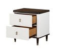 Carena White & Walnut Finish Night Stand W Usb White Walnut Synthetic Wood