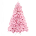 Homcom 6Ft Tall Artificial Christmas Tree Holiday D Cor With 1000 Branches, Auto Open, Steel Base, Wide Shape, Pink Pink Plastic