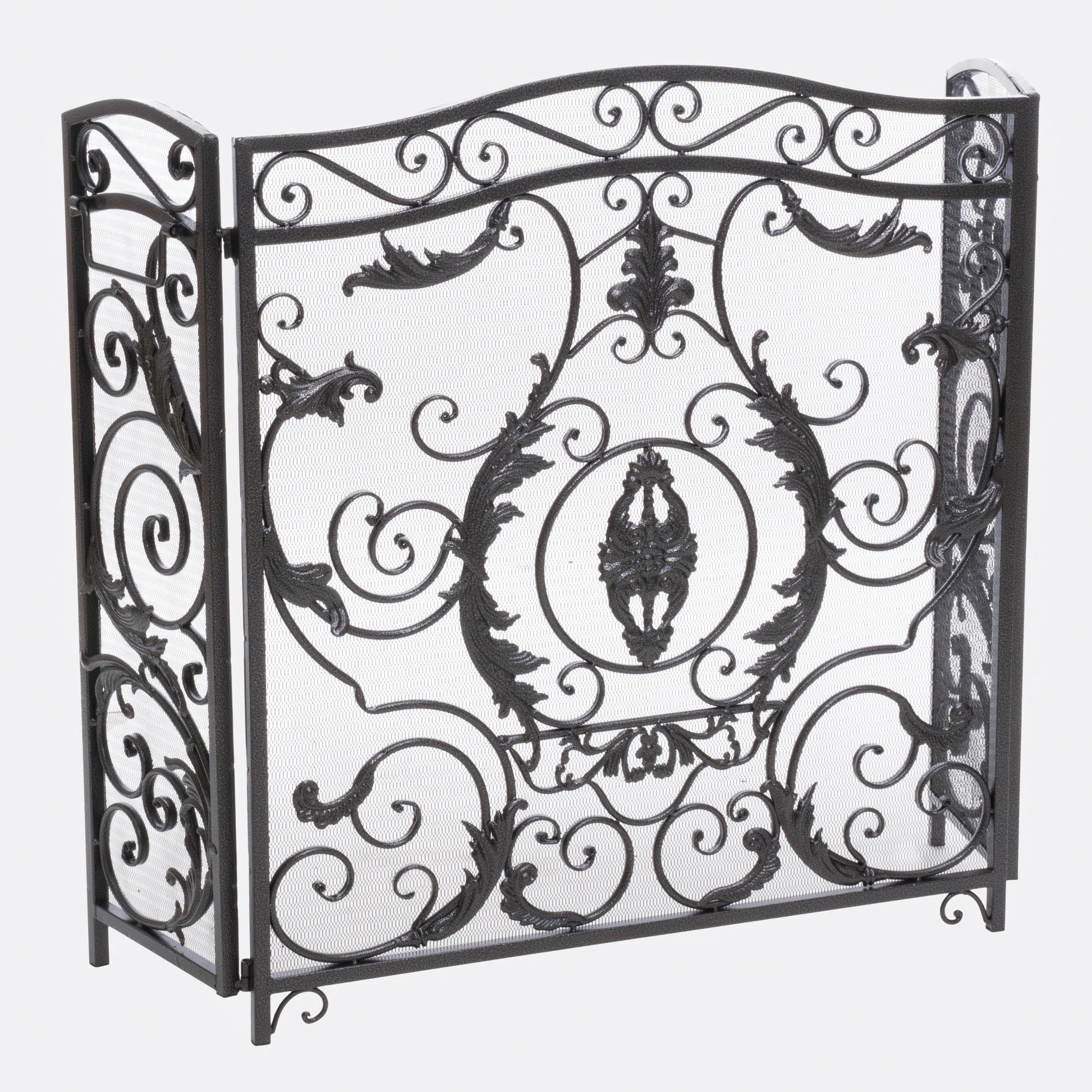 Waterbury Fireplace Screen Black Silver Iron