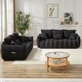 3 Seater 3 Seater Combo Sofa Modern Living Room Sofa, Teddy Sofa, Wooden Frame, 6 Cushions, Apartment Sofa Furniture Black Wood Primary Living Space Pine Foam Fabric 6 Seat