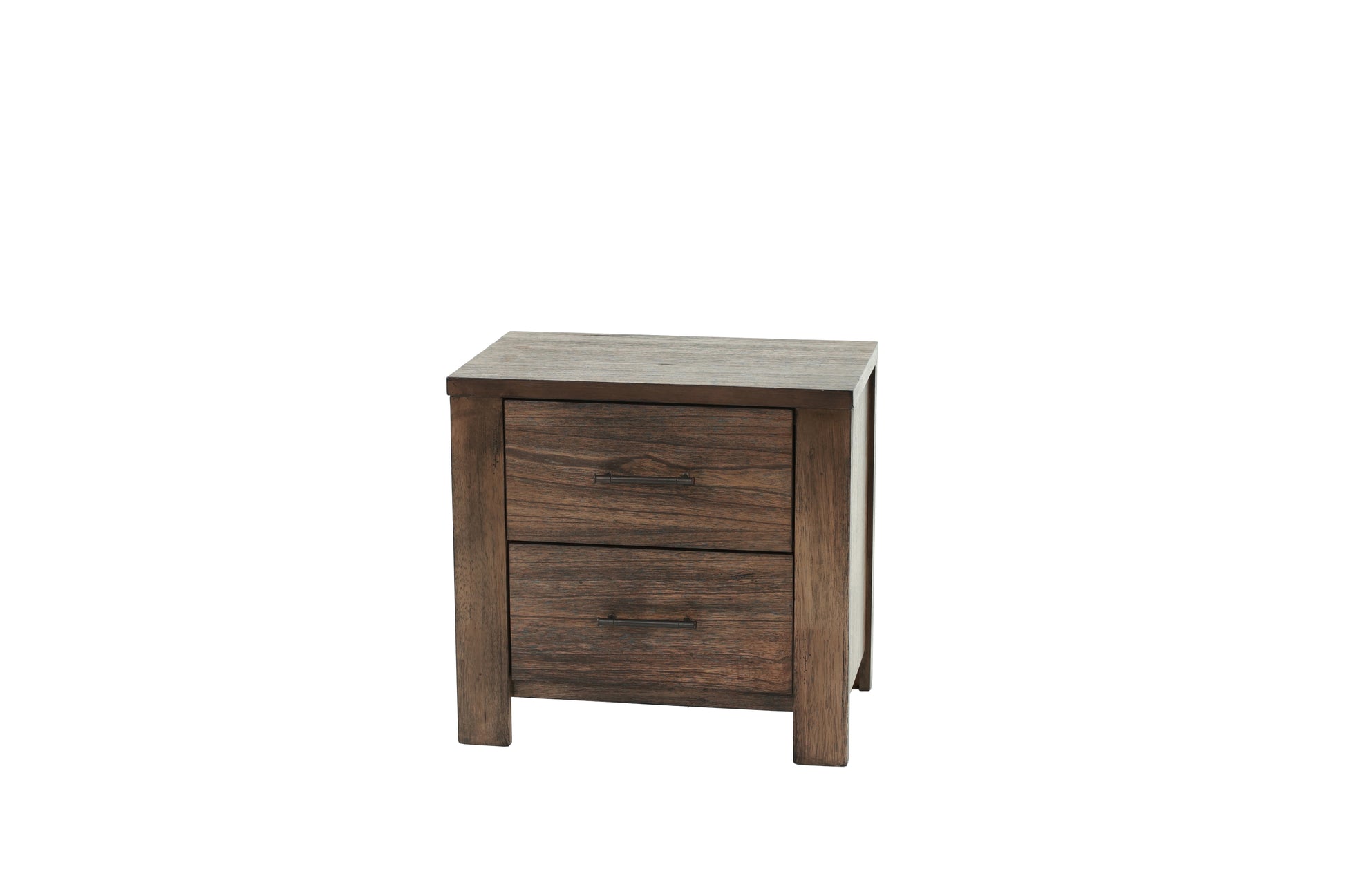 Oak Finish 1Pc Nightstand Wooden Bedside Table 2X Drawers Storage Bedroom Furniture Oak 2 Drawers Bedroom Bedside Cabinet Contemporary,Modern,Transitional Rubberwood Easy Assembly Oak Particle Board