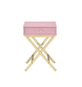Coleen Pink & Gold Finish Accent Table Gold,Pink Metal,Pvc