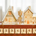 Homcom Christmas Advent Calendar, Light Up Table Xmas Wooden Bus Holiday Decoration With Countdown Drawer, Santa Claus Street House, For Kids And Adults Red Plywood