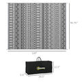 Outsunny Reversible Outdoor Rug, 8' X 10' Waterproof Plastic Straw Floor Mat, Portable Rv Camping Carpet With Carry Bag, Large Floor Mat For Backyard, Deck, Picnic, Beach, Gray & Cream White Boho Multicolor Polypropylene