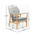 Club Chair, Wood Frame Club Chair, Grey Grey Fabric