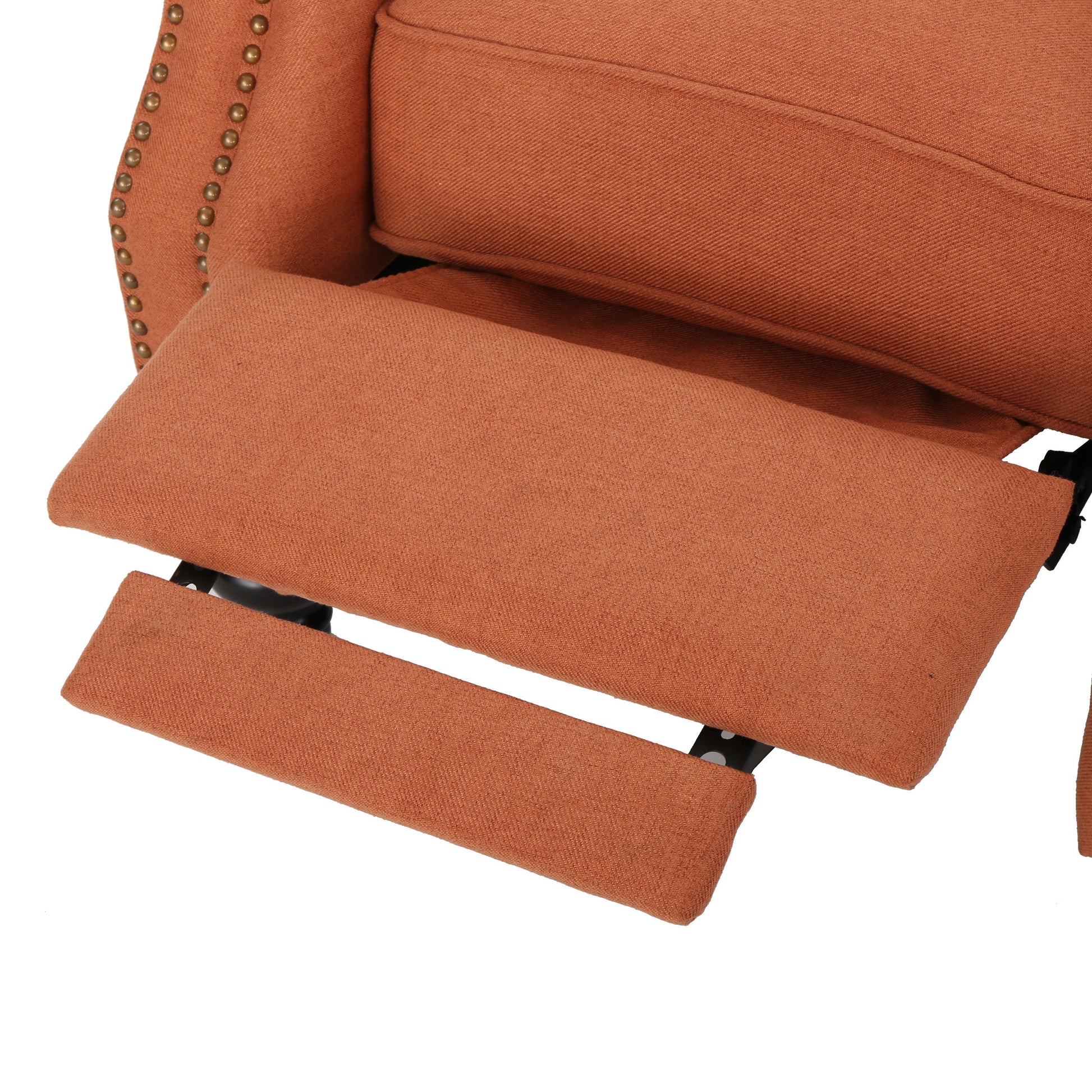 Push Rack Recliner Orange Fabric