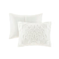 3 Piece Tufted Cotton Chenille Da Comforter Set Off White King Cal King King Off White Cotton