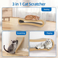 3 In 1 Cat Scratcher Cardboard, Cat Scratching Board Furniture Protector, Cat Scratching Post, Cat Beds For Indoor Cats, Infinity Shape, X Large Brown Wood