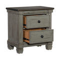 Transitional Rustic Style Coffee And Antique Gray 2 Drawer Nightstand 1Pc Flat Knobs Classic Bedroom Furniture Antique Gray,Coffee 2 Drawers Wood