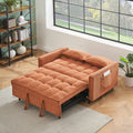 Folding Sofa Bed, Adjustable Back, Access Sofa, Recliner, Single Bed, Orange Orange Corduroy 2 Seat