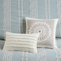 3 Piece Cotton Jacquard Comforter Set Aqua Full Queen Queen Aqua Cotton