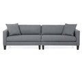 Mirod Comfy 3 Seat Sofa With Wooden Legs, Modern Style For Living Room And Study Charcoal Fabric 3 Seat