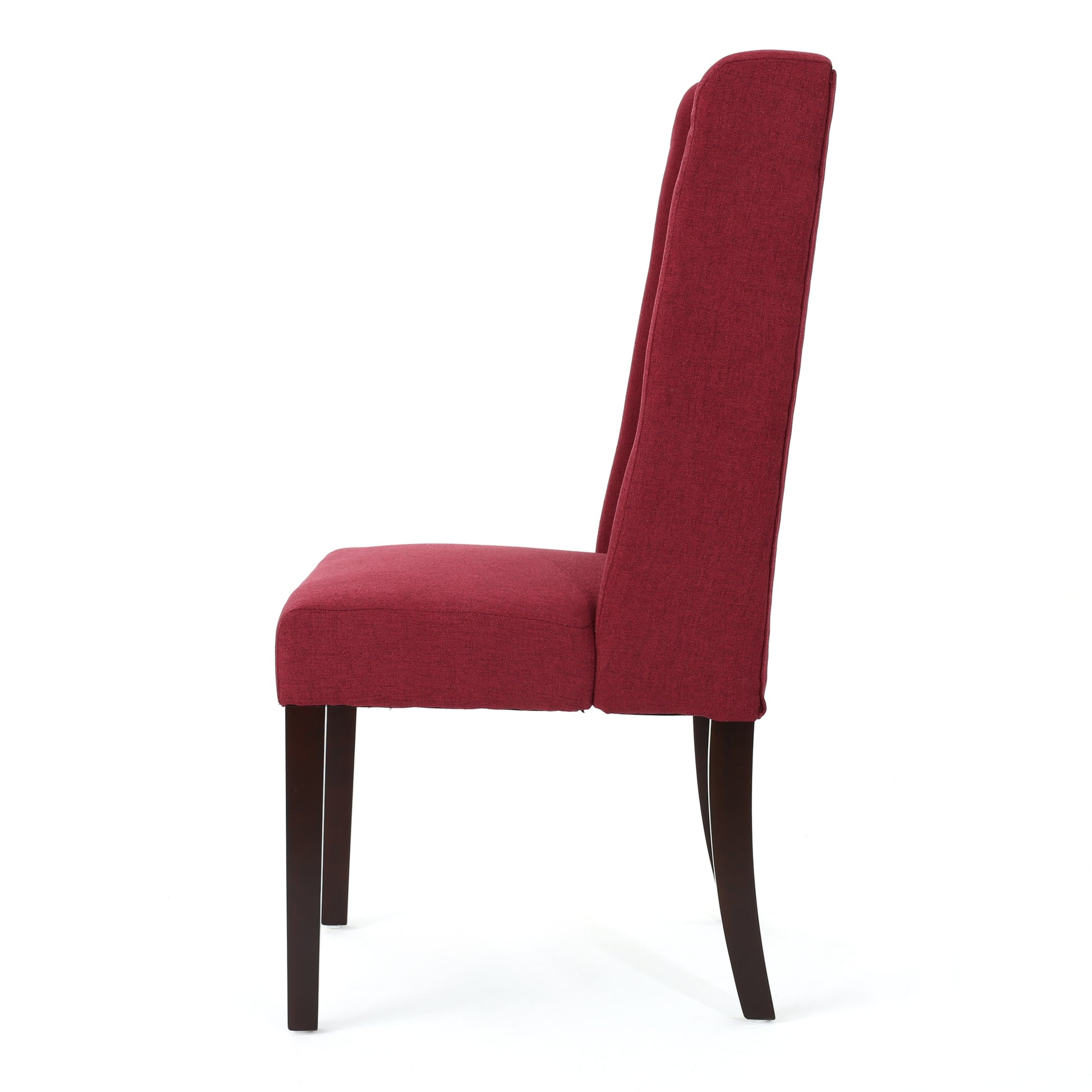 Dining Chair Red Wood Fabric