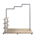 Oak And Sandy Grey 4 Shelf Hanger Rack 3 Oak Standard Horizontal Primary Living Space Open Back Wood Wood Metal