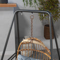 Outsunny A Shaped Hammock Chair Stand, Heavy Duty Swing Stand For Indoor & Outdoor Use, Max 330 Lbs., Black Black Steel