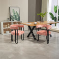 Coolmore Contemporary Designed Velvet Fabric Upholstered Accent Dining Chair Barrel Side Chairs Kitchen Armchair For Living Room Set Of 2 Pink Linen Pink Foam Chenille