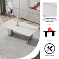 Table And Chair Set, Modern And Minimalist Dining Table. Imitation Marble Glass Sticker Desktop, Stainless Steel Legs, Stable And Beautiful. Comfortable Pu Seats. Dt 69 White Silver Glass