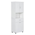 Tall Bathroom Cabinet With Laundry Basket, Large Storage Space Tilt Out Laundry Hamper And Upper Storage Cabinet, White White Mdf