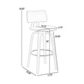 Pino 26 Inch Swivel Counter Stool Chair, Faux Leather, Walnut Brown Wood Brown Leather