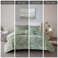 4 Pcs Velvet Comforter Set With Throw Pillow King Cal King King Green Polyester