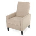 Minimalist Natural Linen Fabric Push Back Chair Natural Fabric