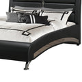 Modern Upholstered Queen Size Bed, Black Queen Black Rubber Wood