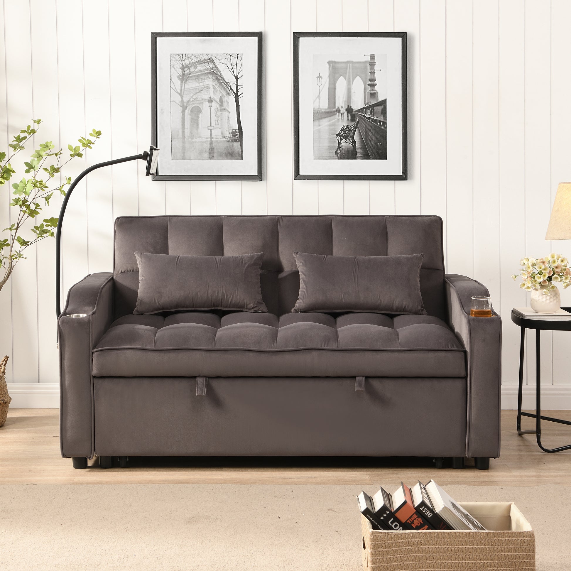 Sofa Bed With Trundle Charcoal Grey Full Charcoal Grey Velvet